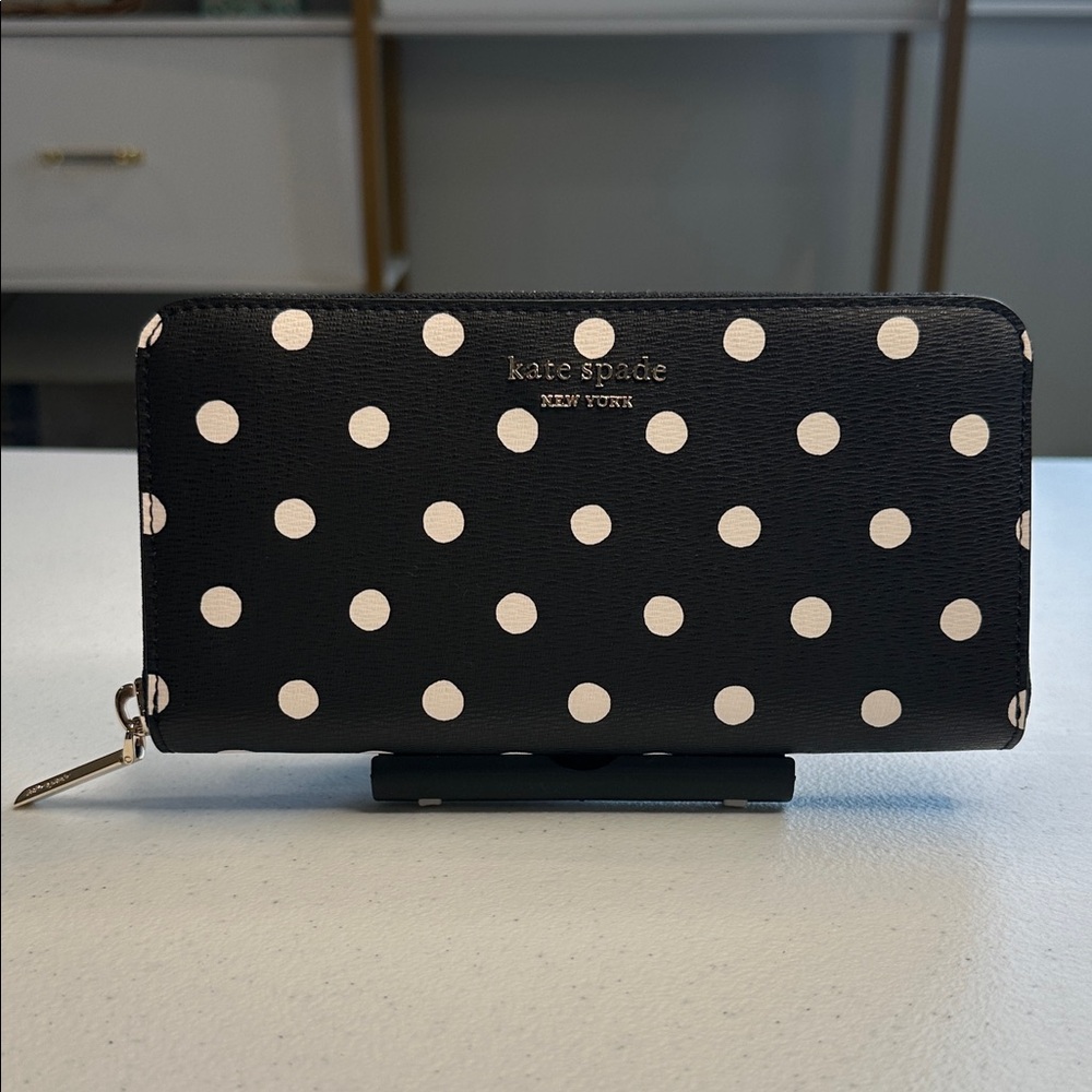 Kate Spade Black and White Polka Dot Wallet